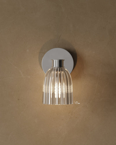 8″ Ribbed Glass Wall Sconce