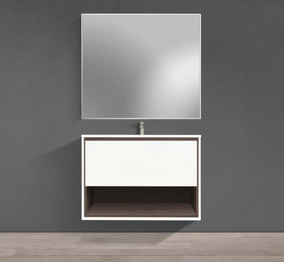36" Wall-Mounted Melamine Vanity Without Countertop