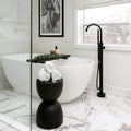 60" Rounded Solid Surface Freestanding Bathtub