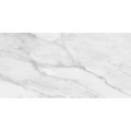 Glossy polished finish and grey veining detail on Calacatta Grigio porcelain tile for Milton bathrooms