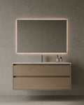 47" Wall-Mounted Wood Veneer Vanity With Solid Surface Basin