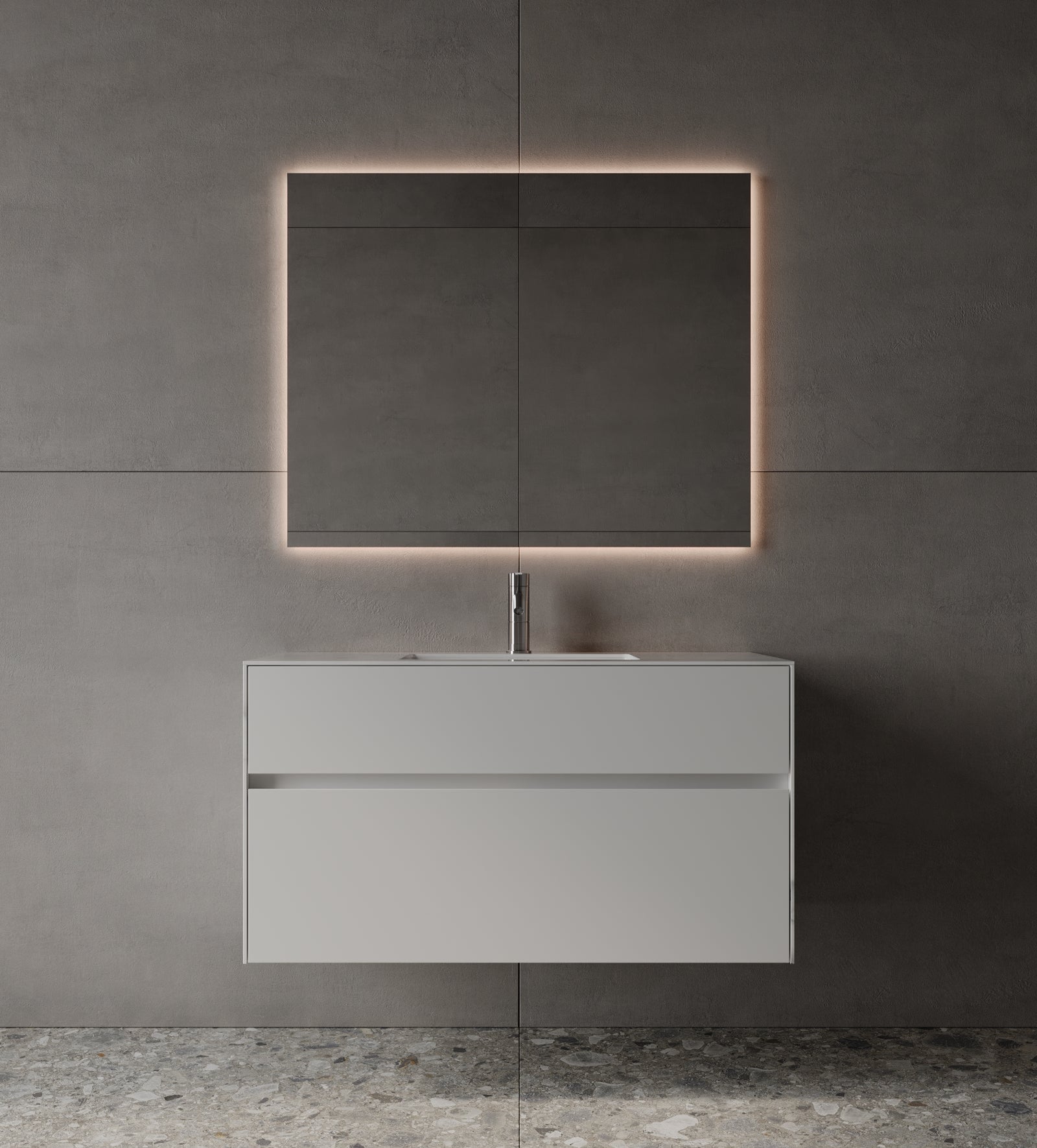 40" Wall Mounted Bathroom Vanity with Porcelain Countertop