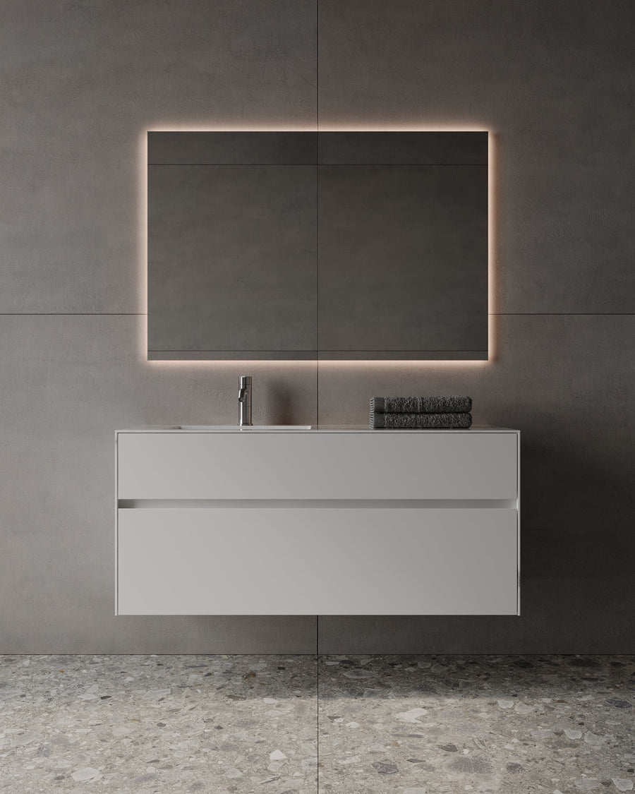 47" Wall Mounted Vanity with Porcelain Countertop
