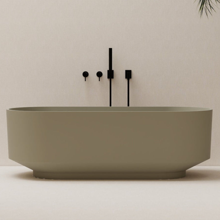 67" Oval Solid Surface Freestanding Bathtub