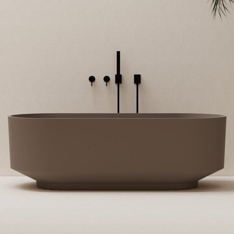 67" Oval Solid Surface Freestanding Bathtub