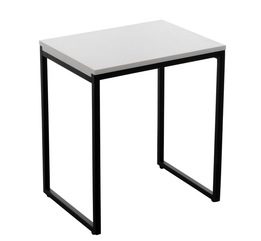 Solid Stone and Black Frame Stool