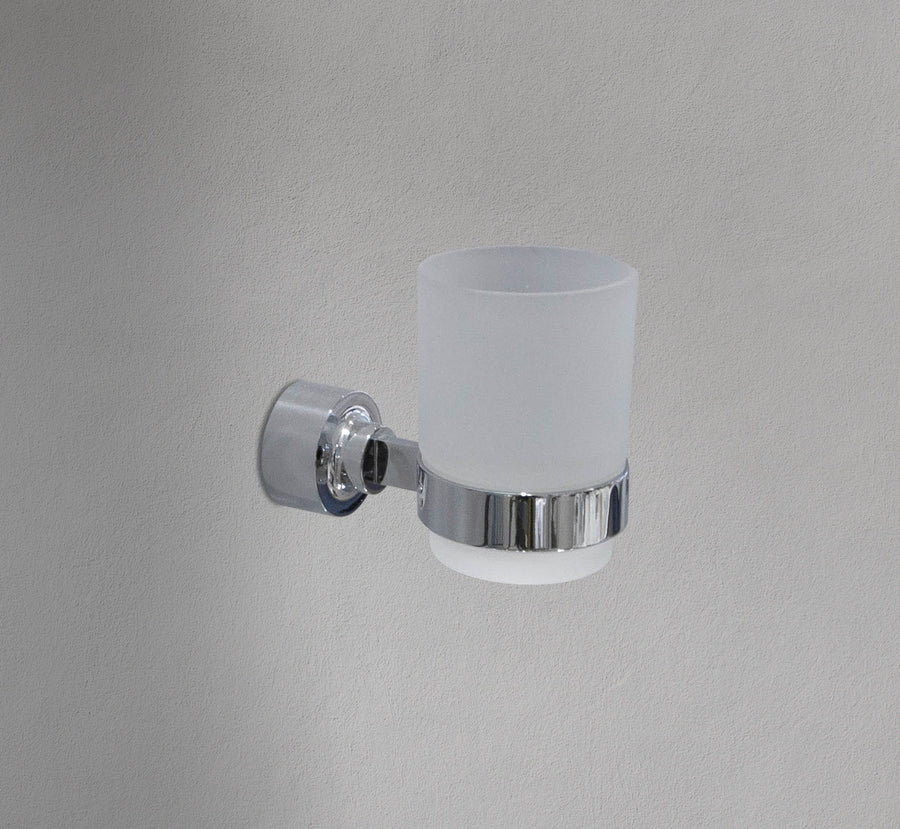 Round Chrome Toothbrush Holder