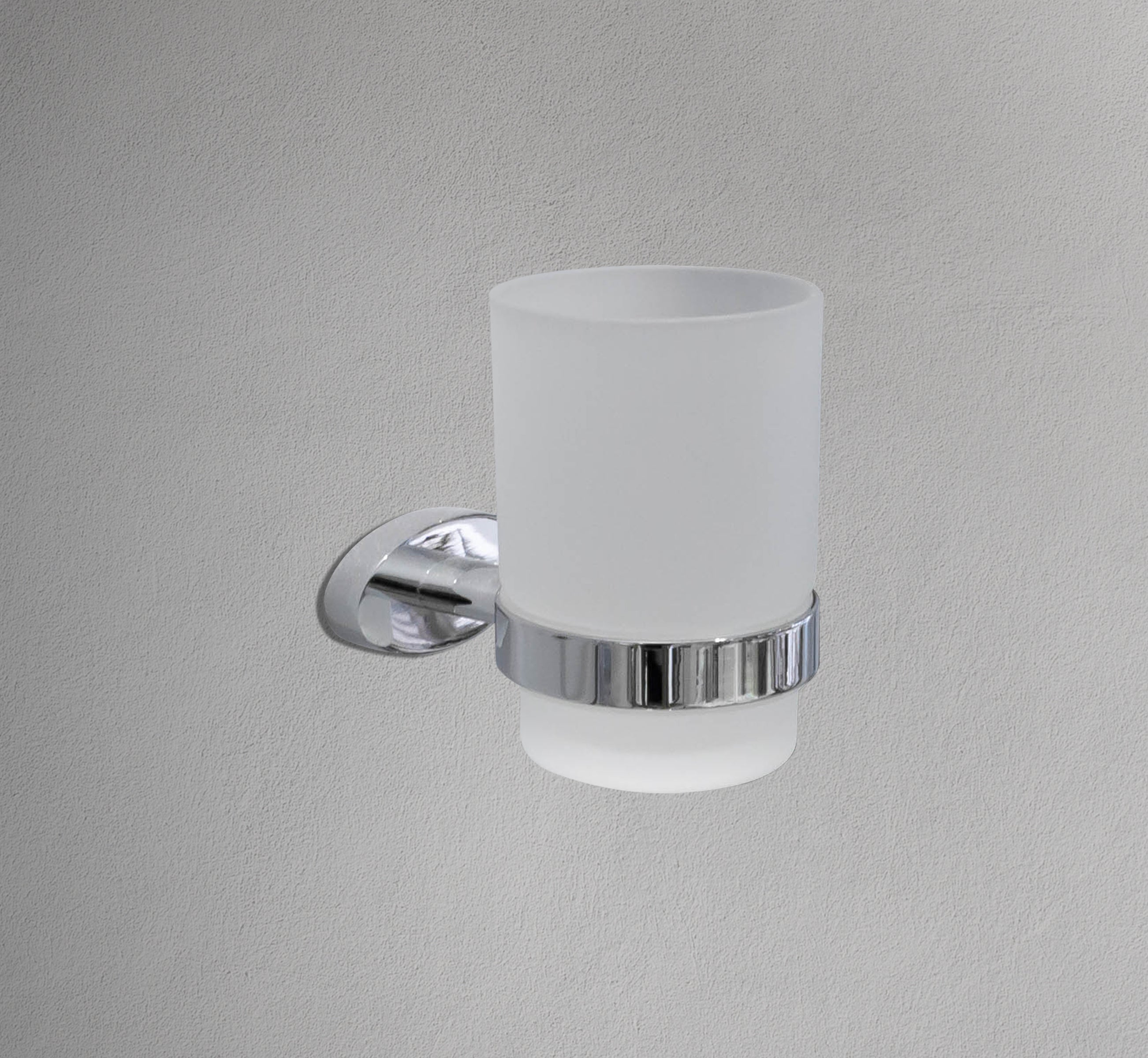 Oval Base Chrome Toothbrush Holder