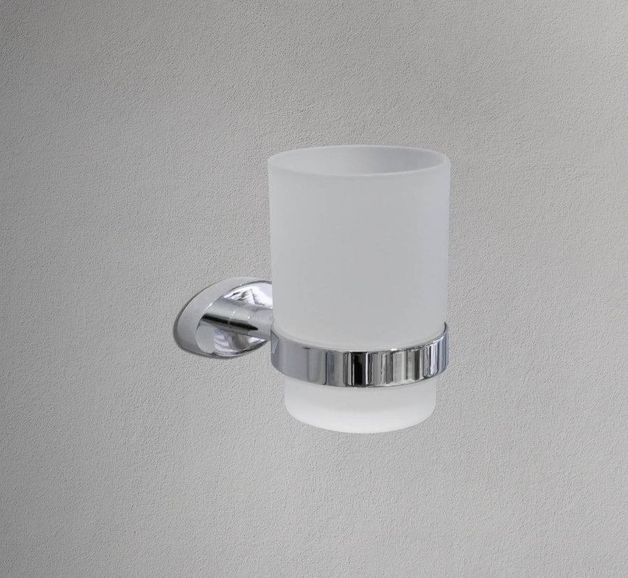 Oval Base Chrome Toothbrush Holder