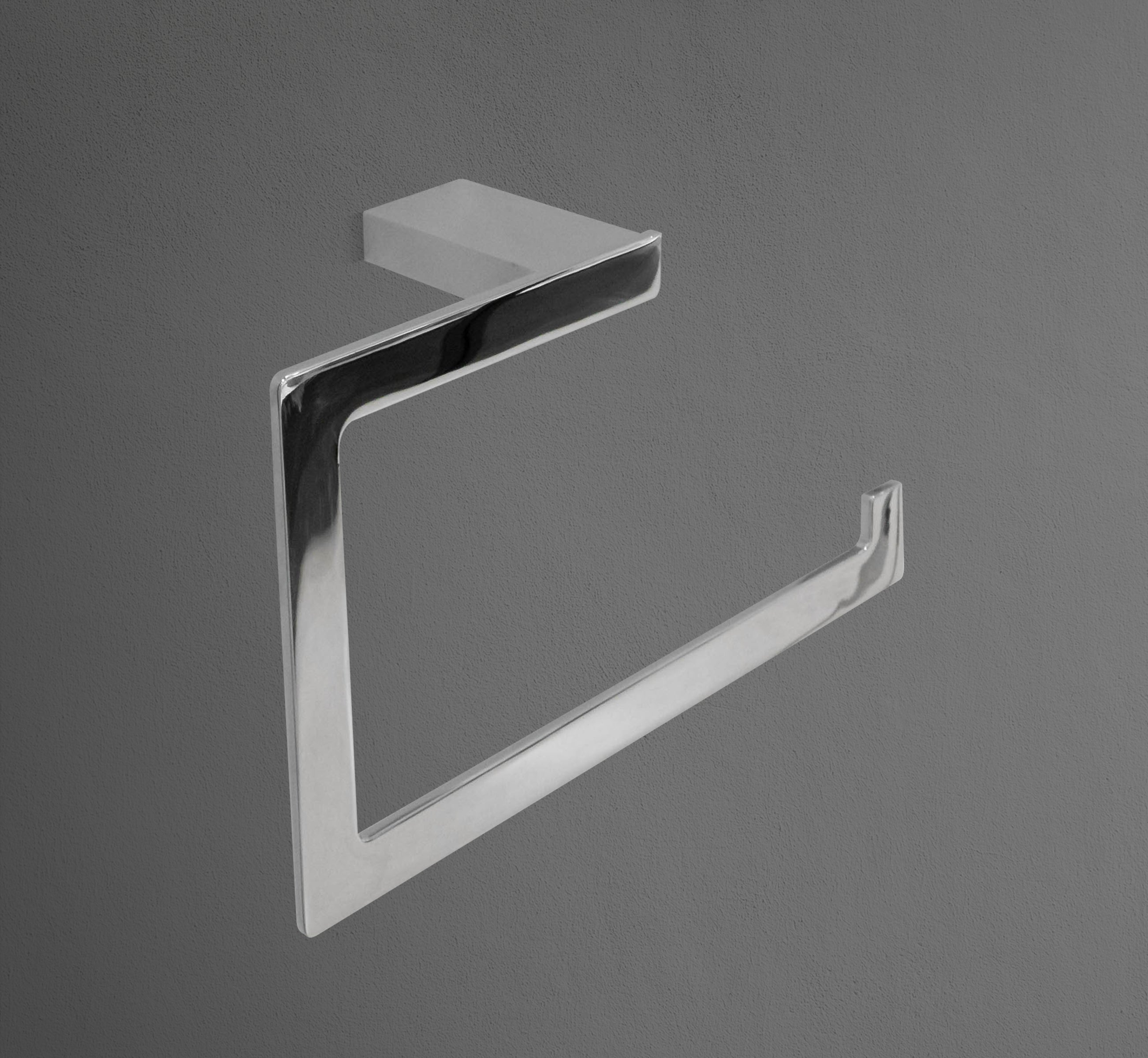 Square Matte Black Towel Ring
