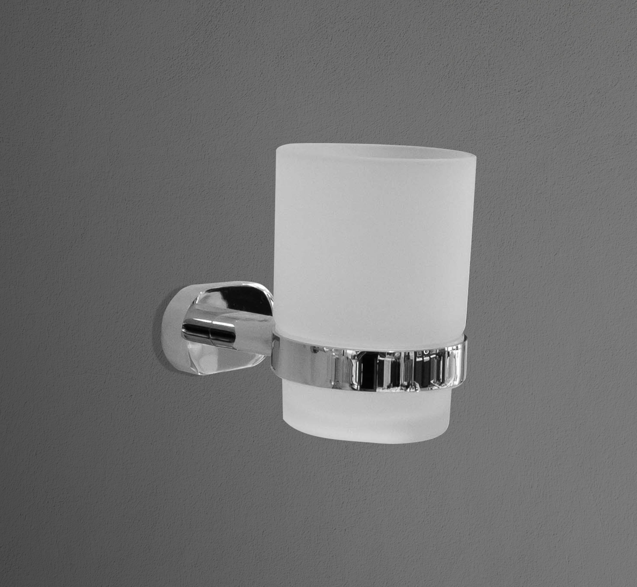 Rounded Base Chrome Toothbrush Holder