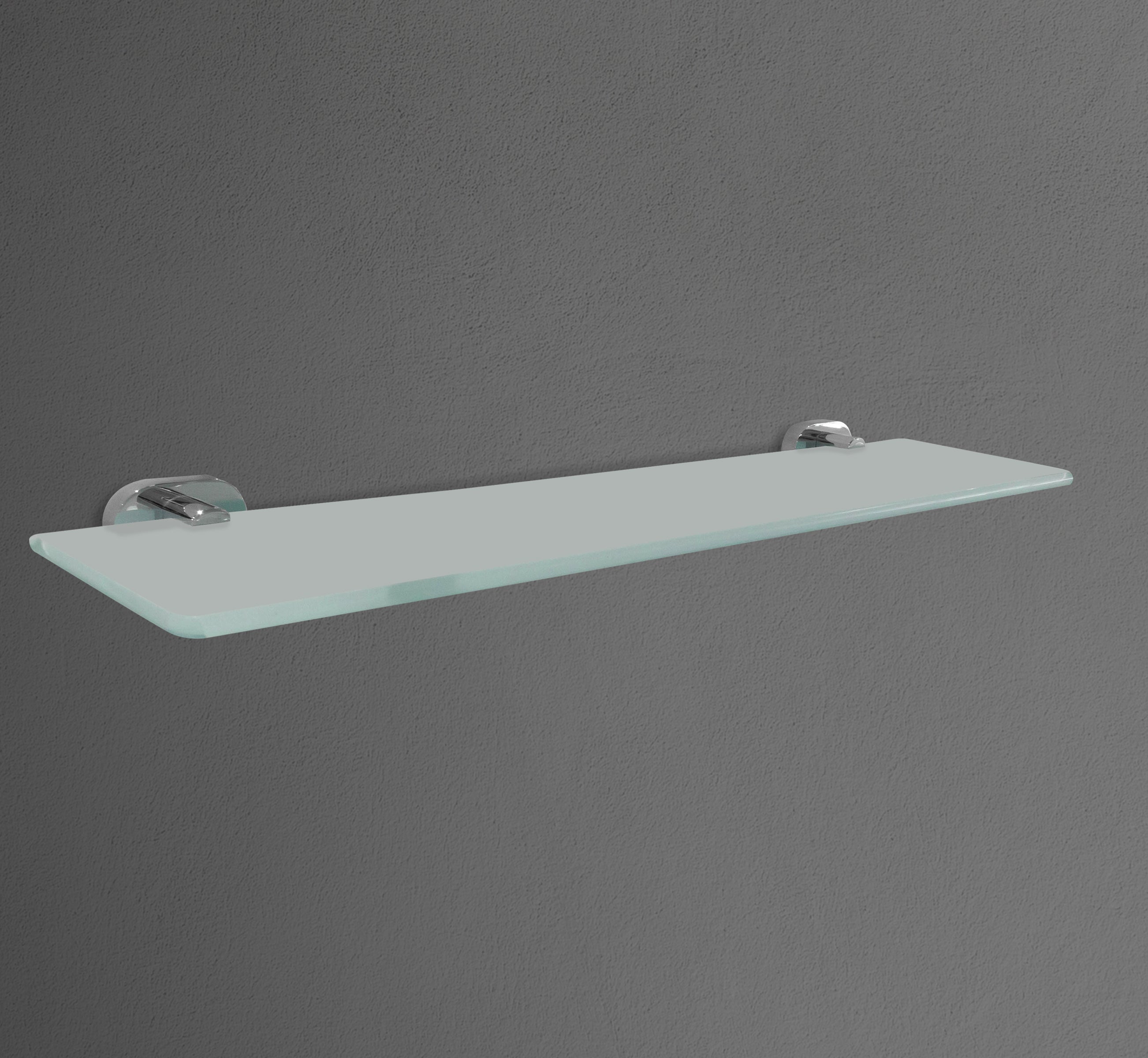 Rounded Base Chrome Glass Shelf