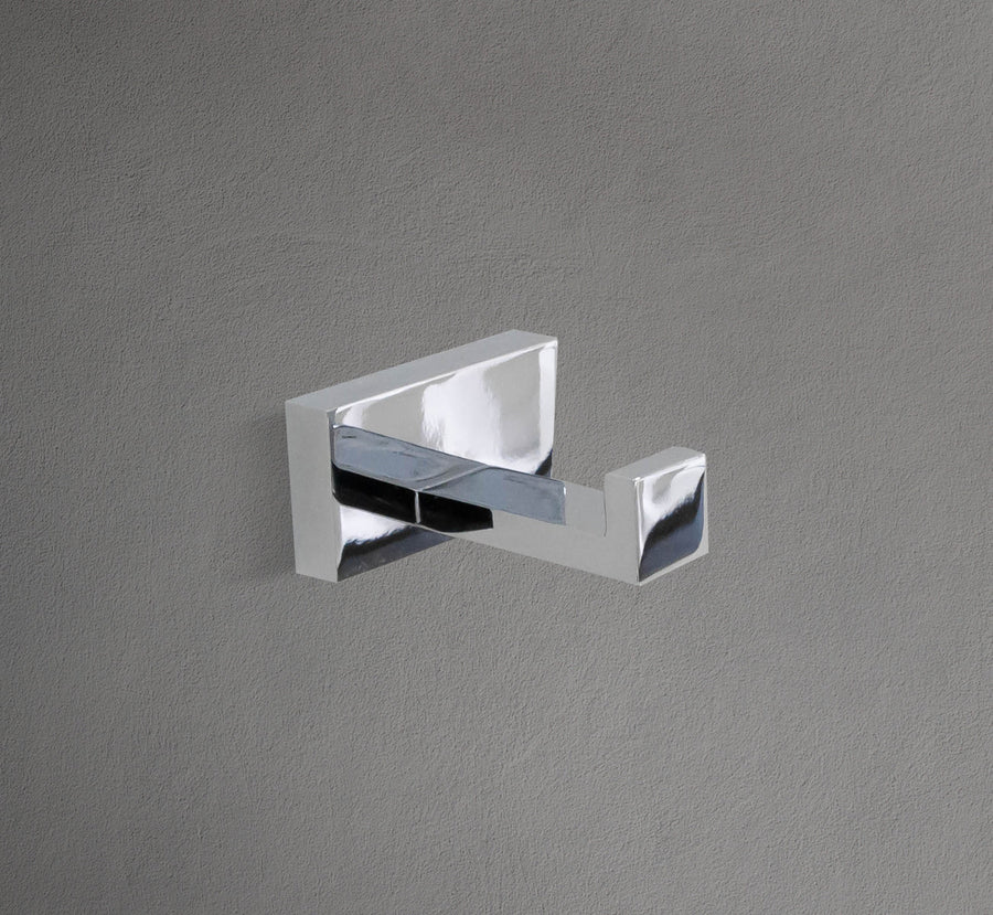 Square Base Chrome Robe Hook