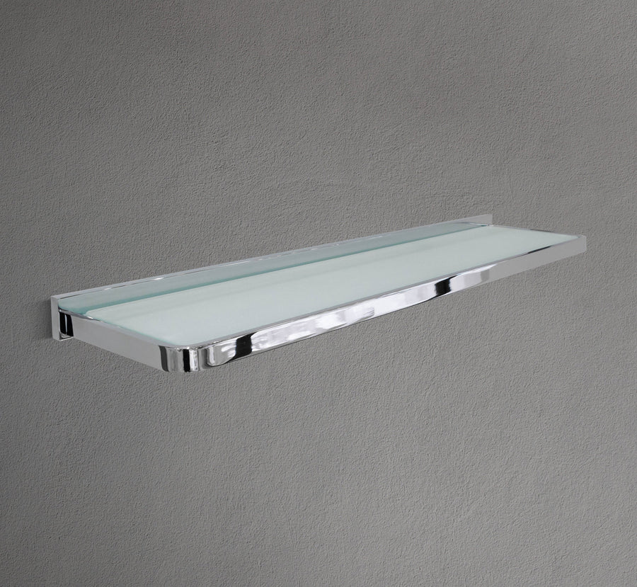 Square Base Chrome Glass Shelf