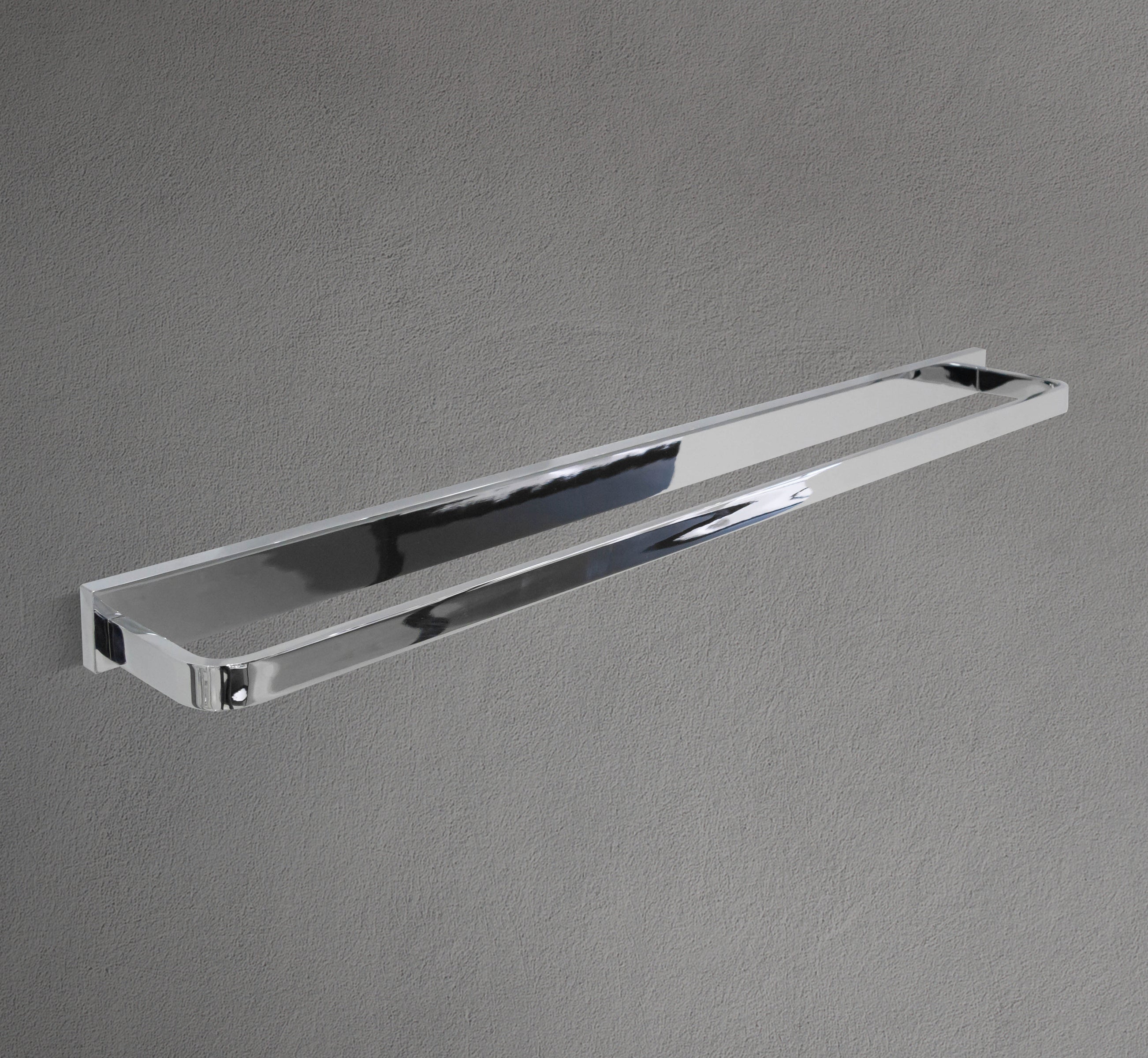 24" Square Base Chrome Towel Bar