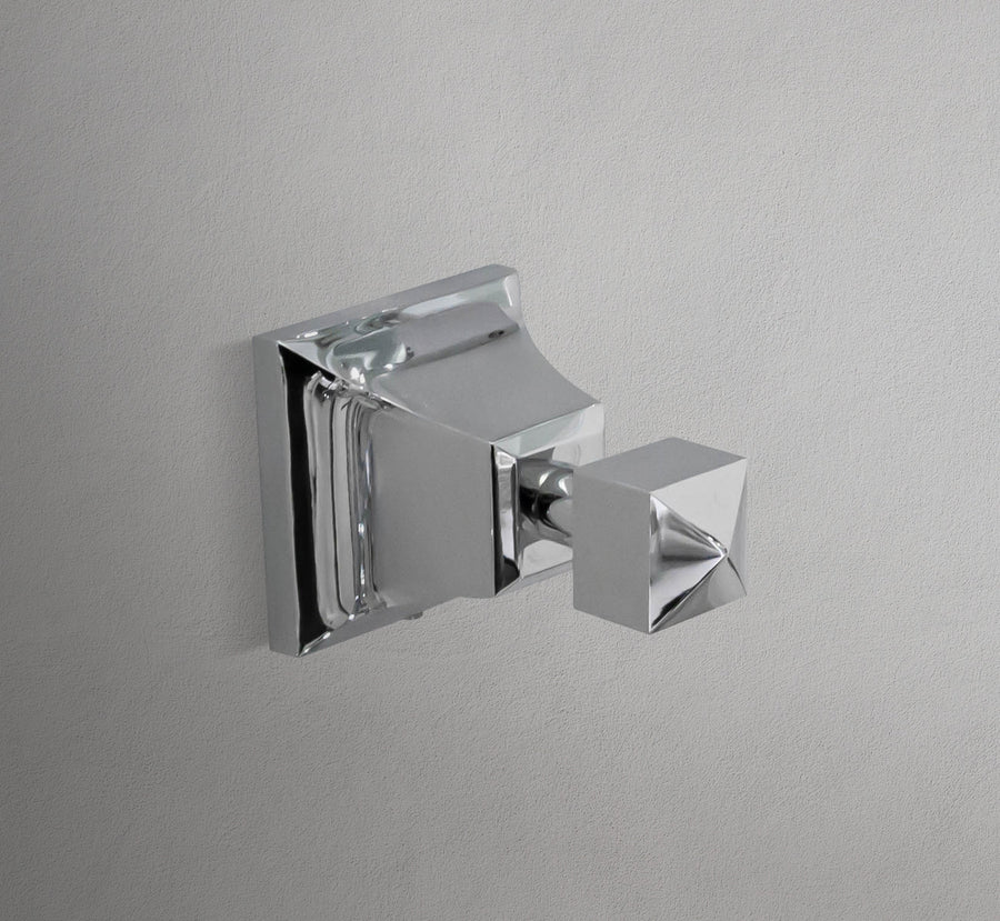 Square Chrome Base Robe Hook