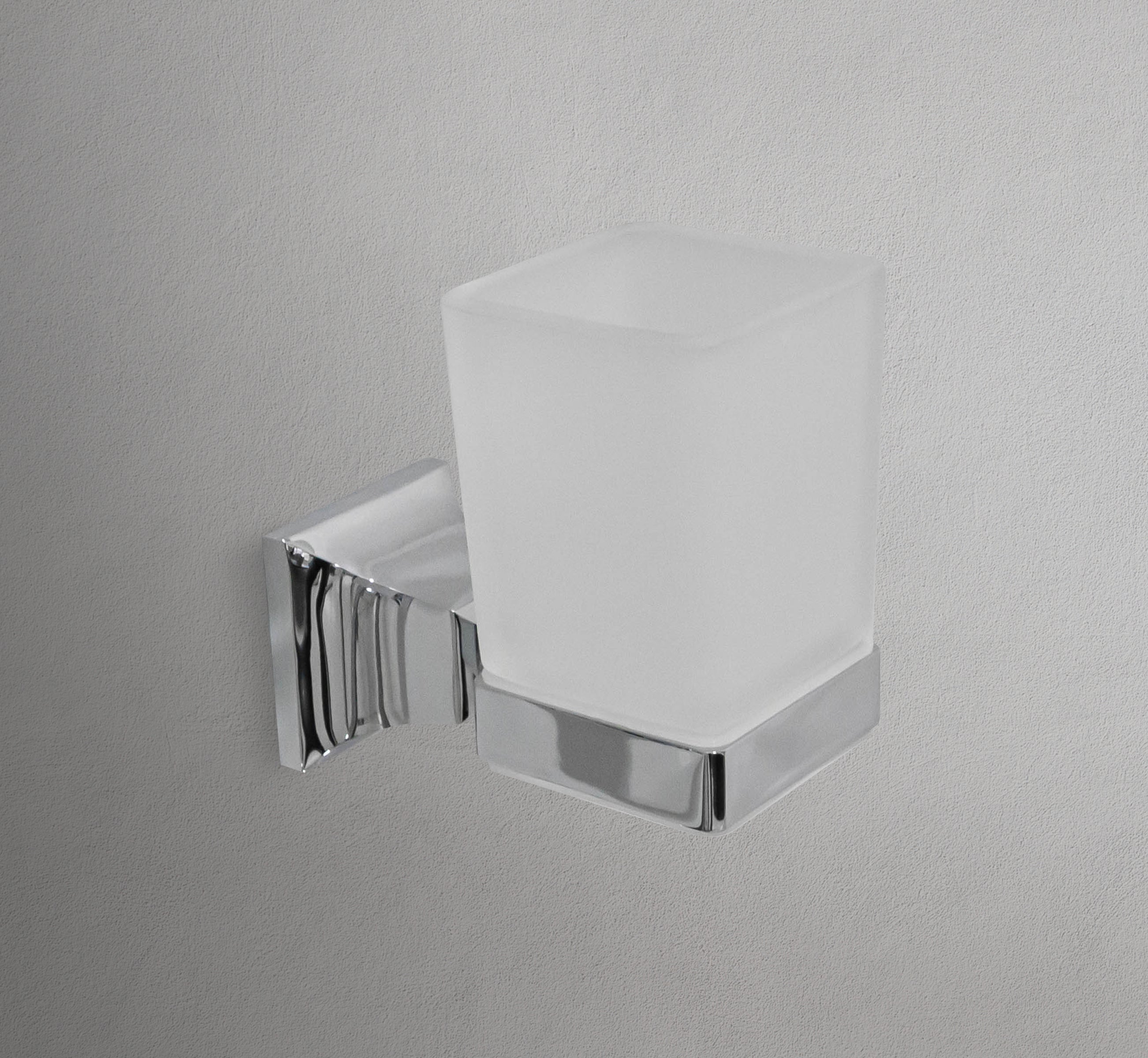 Square Chrome Base Toothbrush Holder