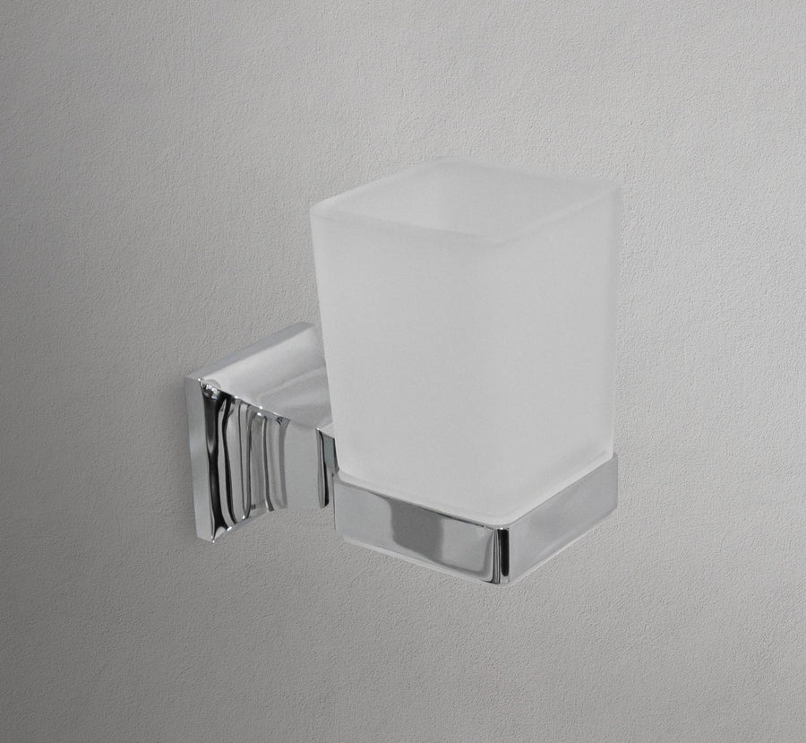 Square Chrome Base Toothbrush Holder