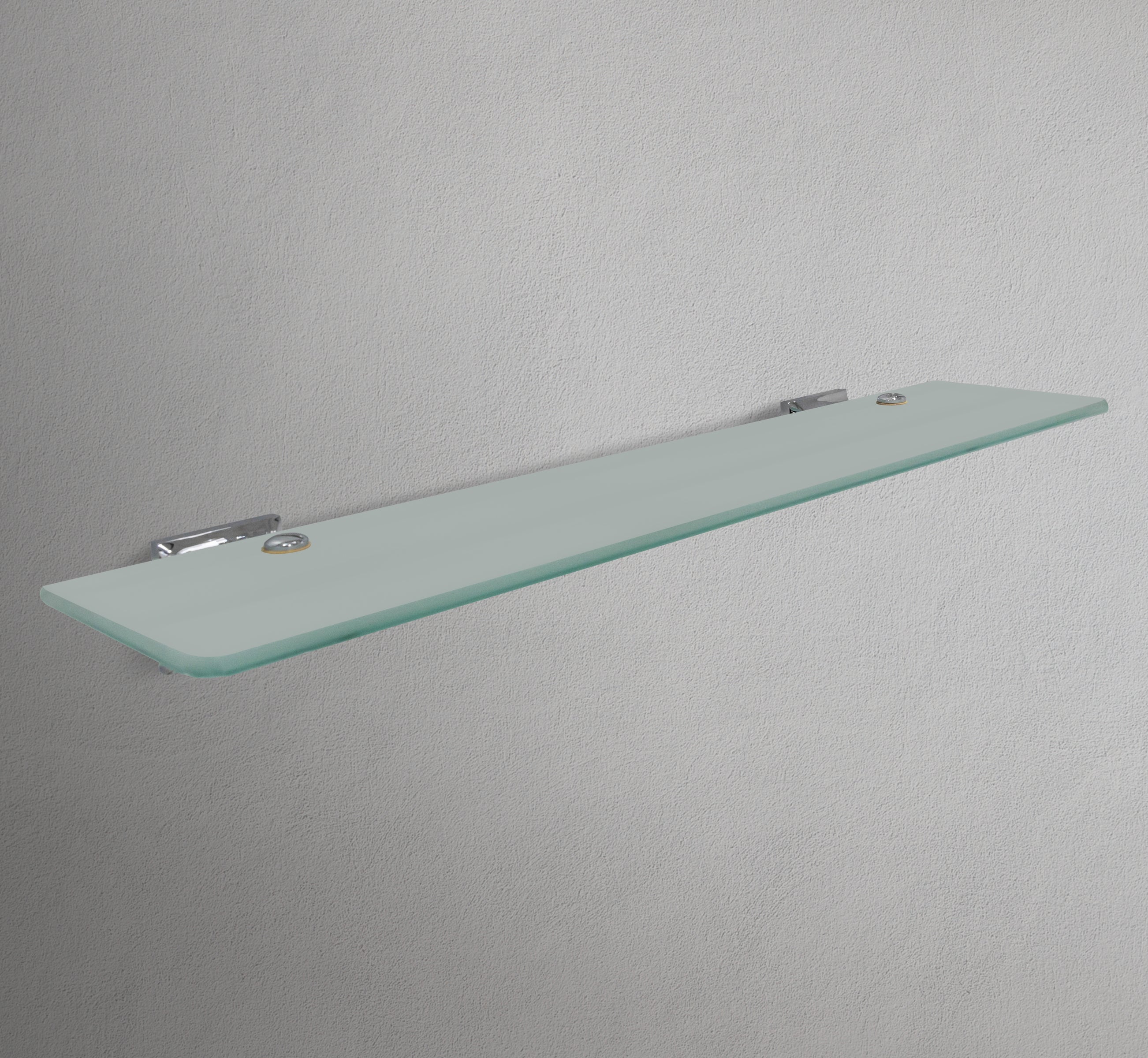 Square Chrome Base Glass Shelf