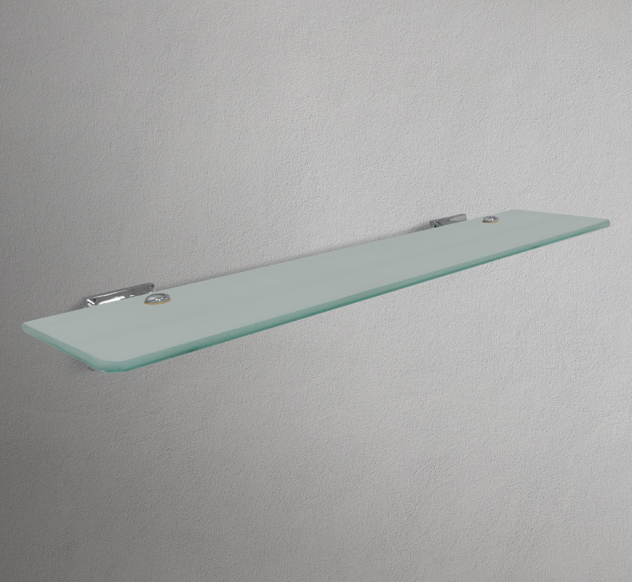 Square Chrome Base Glass Shelf