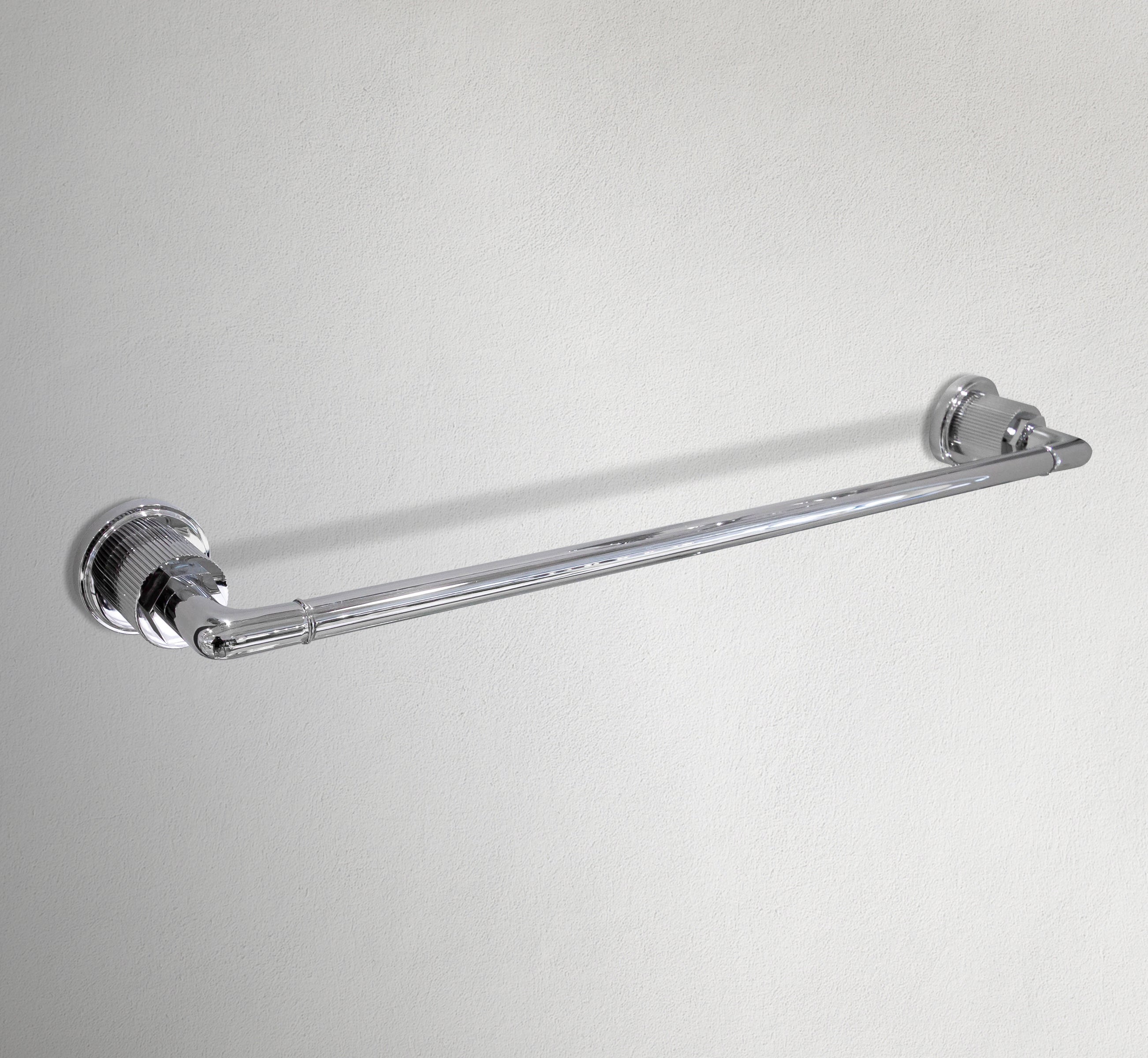 18" Rounded Base Chrome Towel Bar
