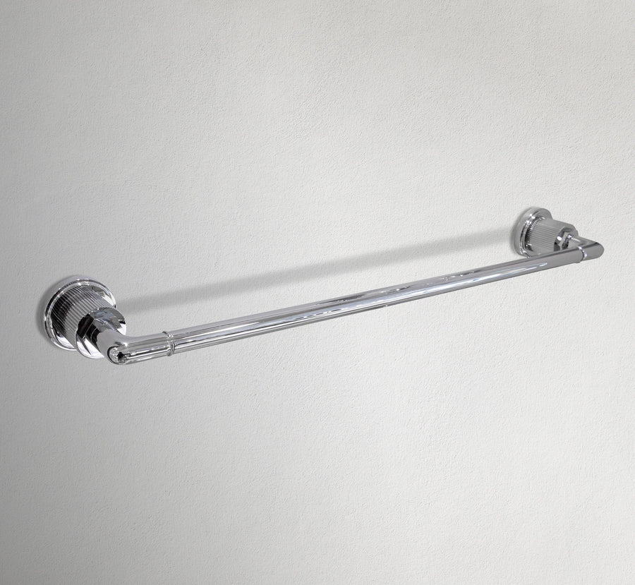 18" Rounded Base Chrome Towel Bar