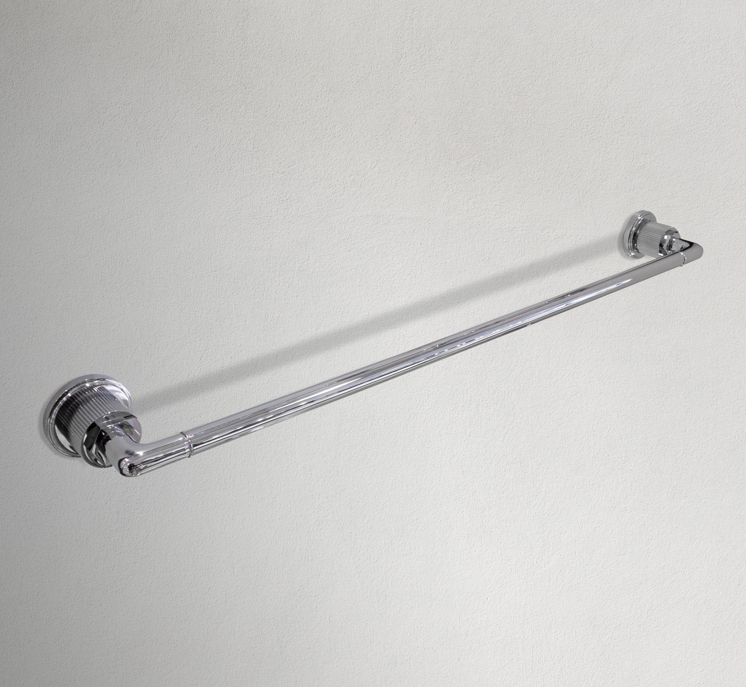 24" Rounded Base Chrome Towel Bar