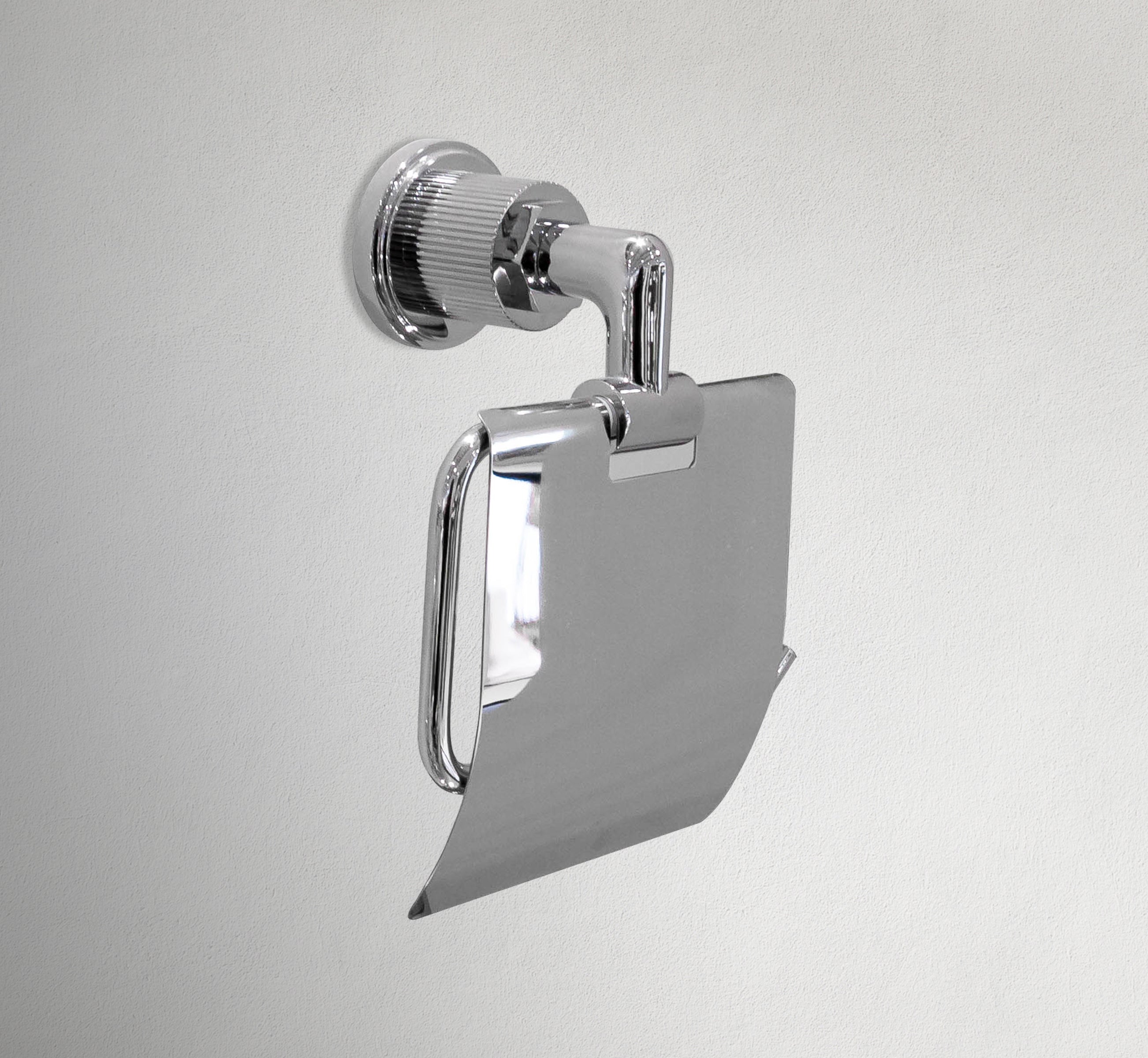 Rounded Base Chrome Covered Toilet Paper Holder