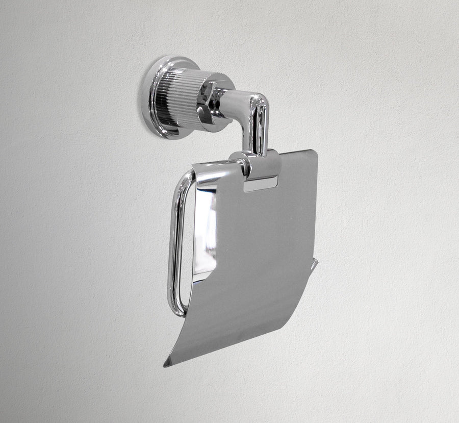 Rounded Base Chrome Covered Toilet Paper Holder
