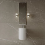 15-Inch Wall-Mounted Round Basin in matte white solid surface – TF Renovations Mississauga