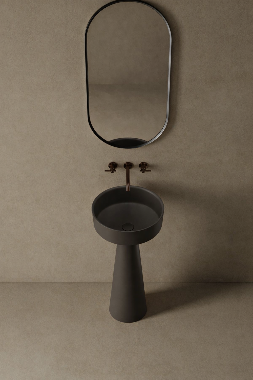 Sculptural 16-inch pedestal basin in GTA luxury ensuite