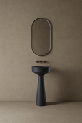Solid-surface I-Stone matte finish freestanding pedestal basin for Milton guest bathroom