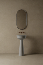 16-Inch Freestanding Pedestal Basin in matte solid-surface I-Stone – TF Renovations Mississauga