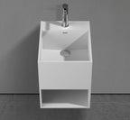 Solid-surface I-Stone matte white square basin wall-mounted for Milton minimalist bathroom