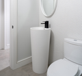 18-Inch Freestanding Pedestal Basin in solid-surface I-Stone – TF Renovations Mississauga