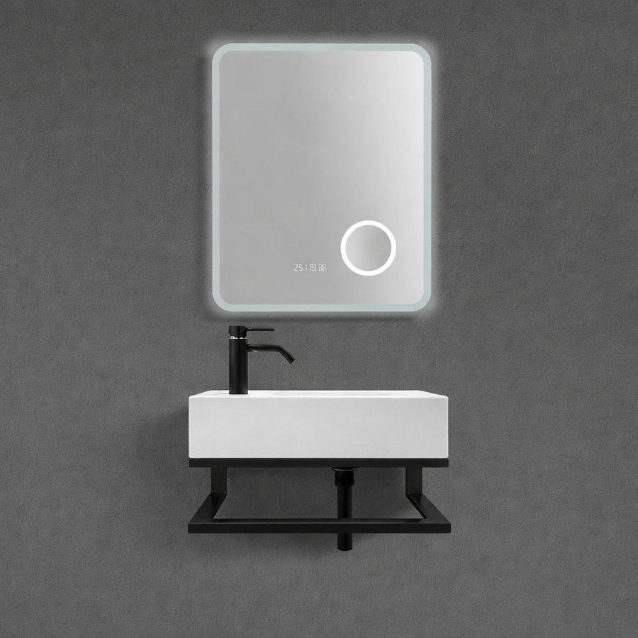 18-Inch Wall-Mounted Sink with metal frame and integrated acrylic countertop – TF Renovations Mississauga