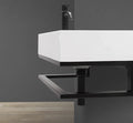 Industrial metal frame wall-mounted sink with seamless countertop for Milton minimalist bathroom