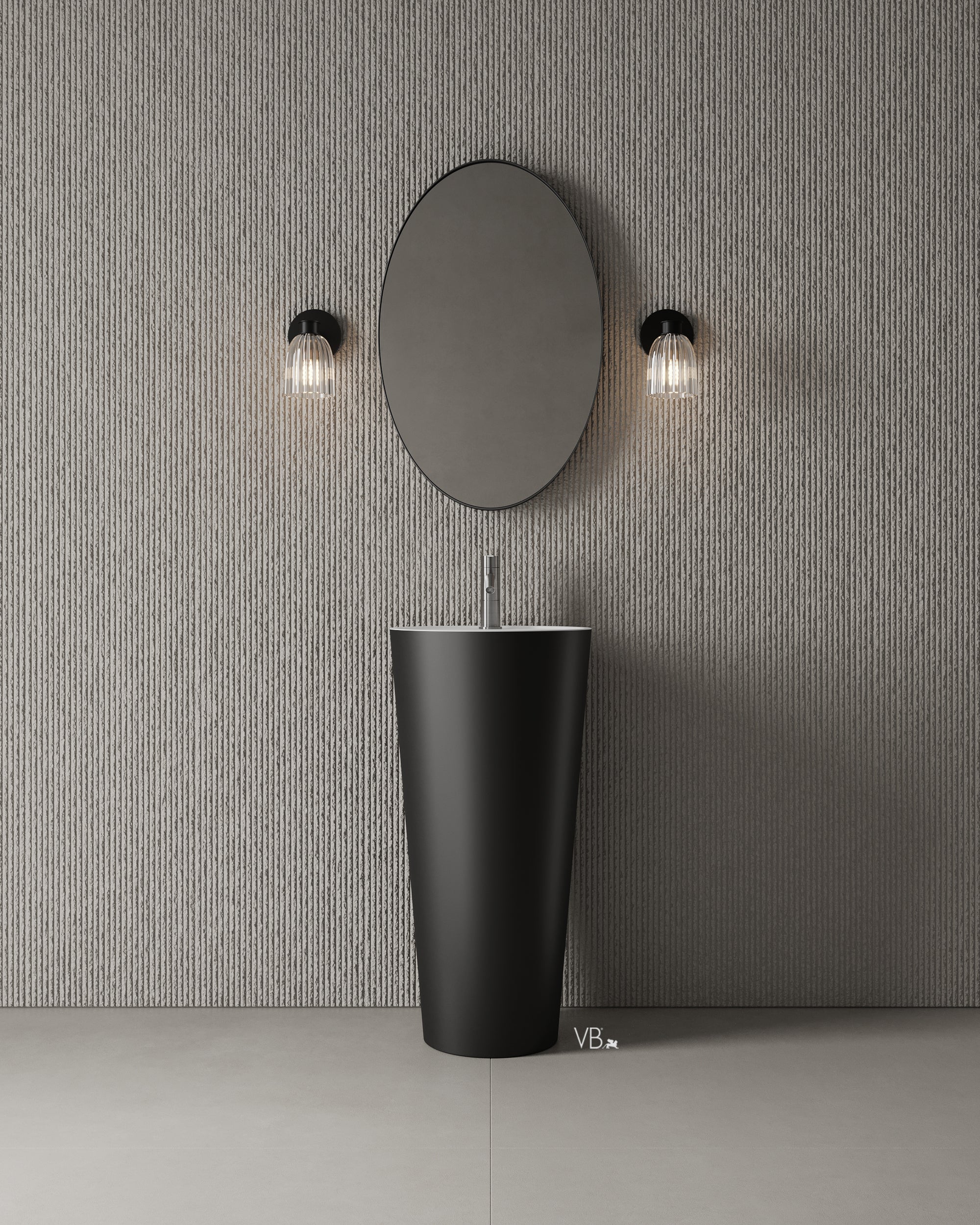 18" Freestanding Round Solid Surface I-Stone Basin