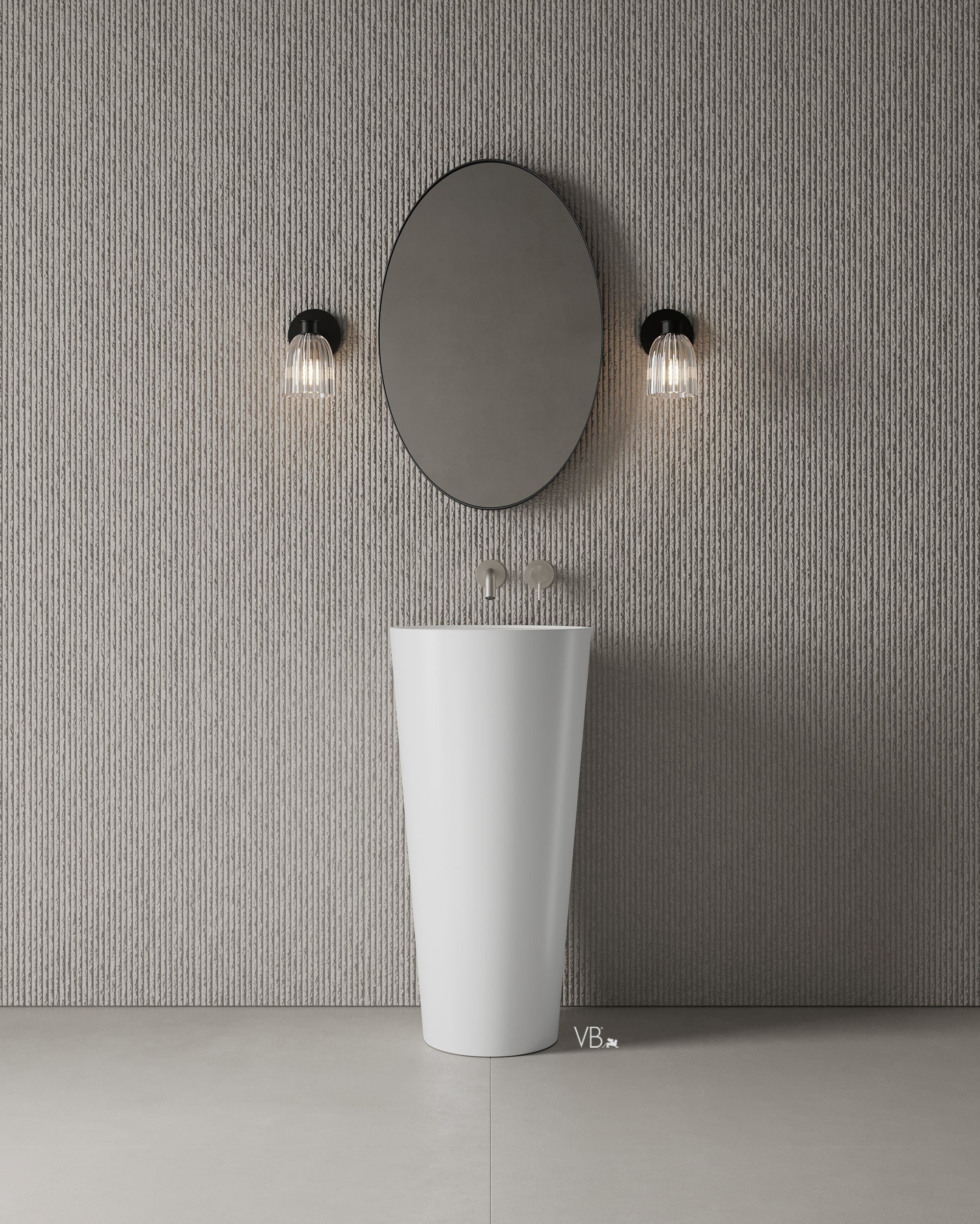 18" Freestanding Round Solid Surface I-Stone Basin