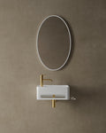 18" Wall-Mounted White Rounded Basin