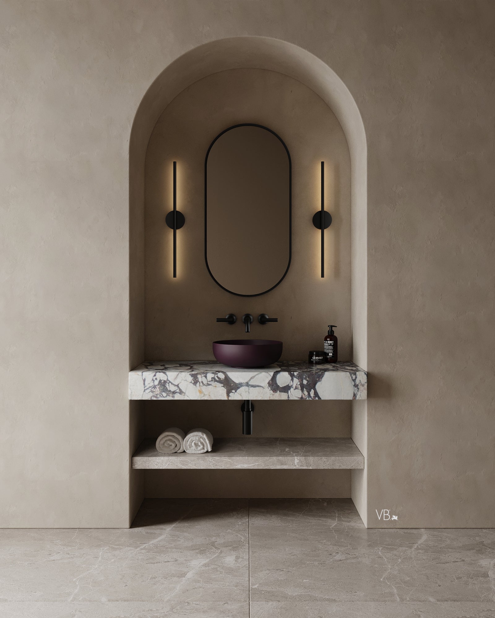 16" Round Bathroom Vessel Sink