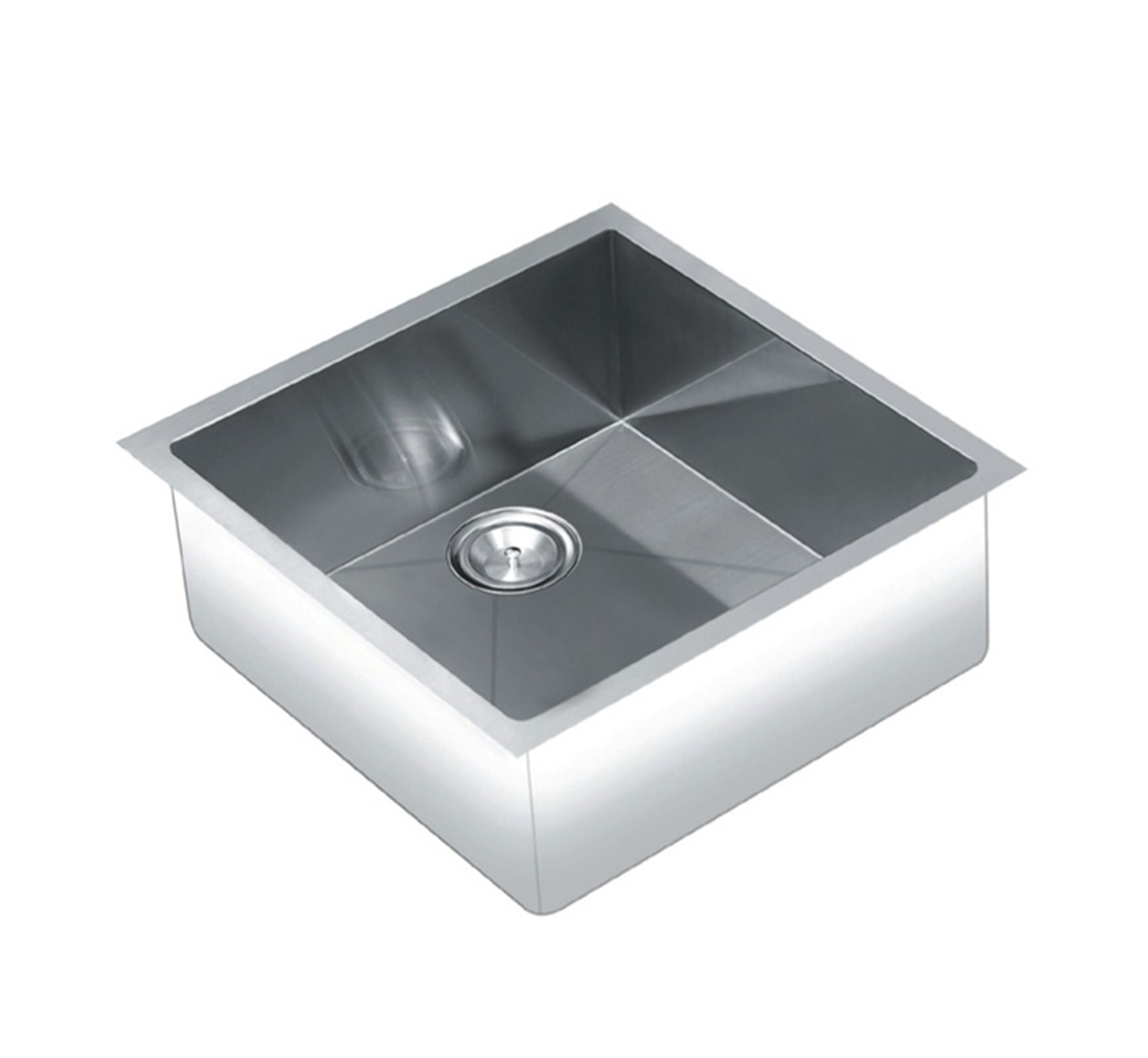 19" Square Stainless Steel Single Bowl Sink