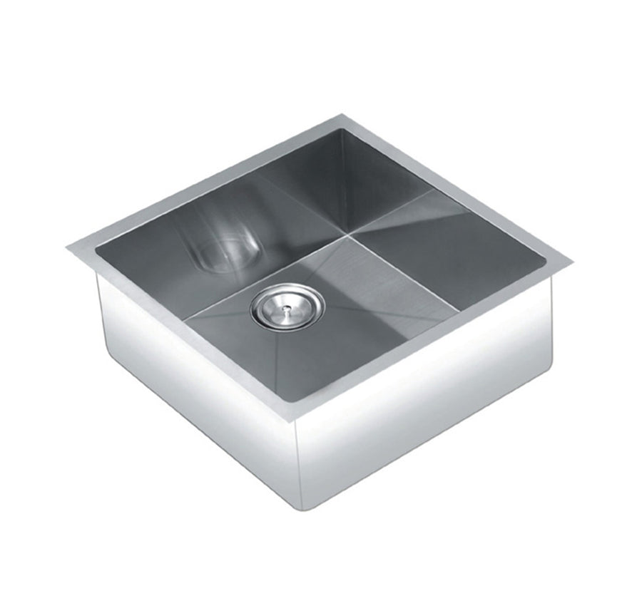 19" Square Stainless Steel Single Bowl Sink