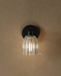8″ Ribbed Glass Wall Sconce