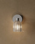 8″ Ribbed Glass Wall Sconce