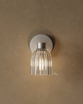 8″ Ribbed Glass Wall Sconce