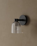 8″ Ribbed Glass Wall Sconce