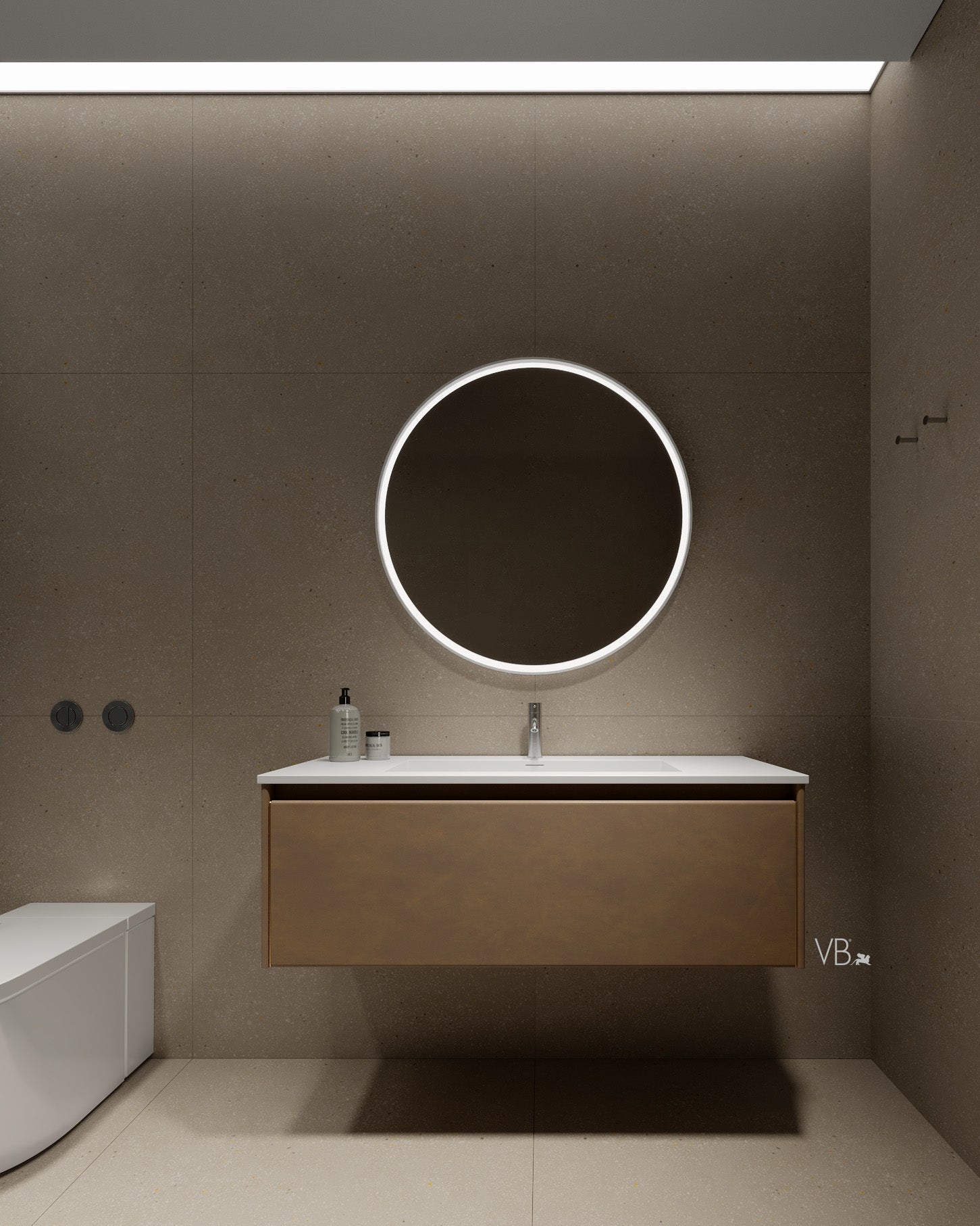 36" I-Stone Framed Round LED Mirror