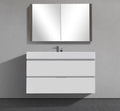 39" Wall-Mounted Two Drawer Melamine Modern Vanity