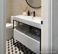39" Freestanding Industrial Style Black Metal Frame Vanity